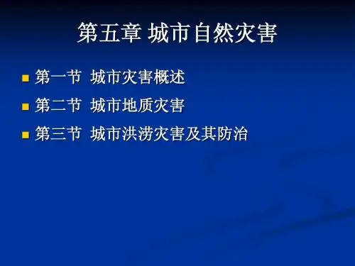 第五章 城市自然灾害