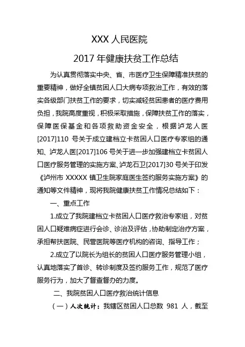 2017年扶贫总结
