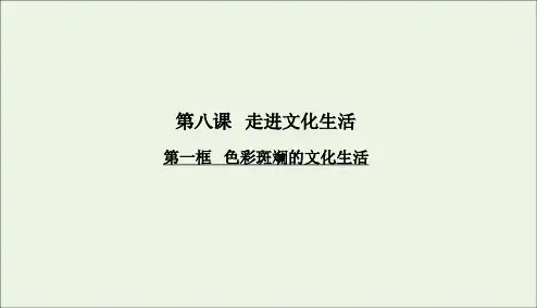 2020学年高中政治第八课走进文化生活第一框色彩斑斓的文化生活课件新人教版必修3