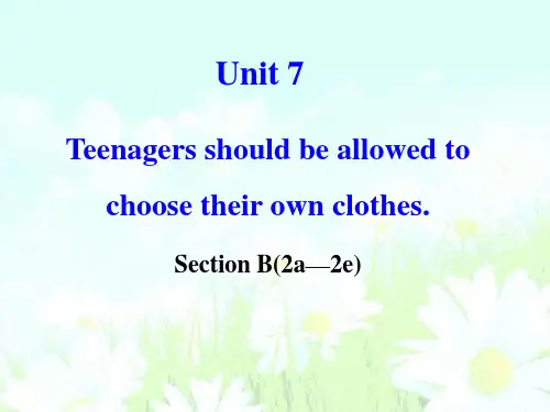 《Teenagers should be allowed to choose their own c