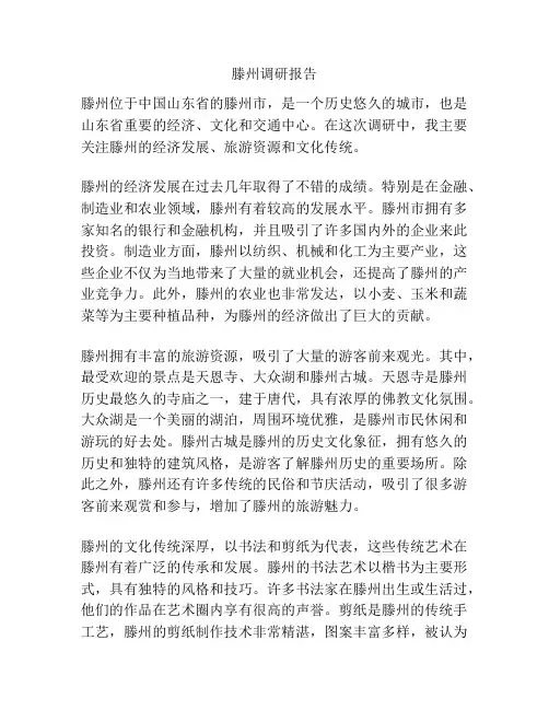 滕州调研报告