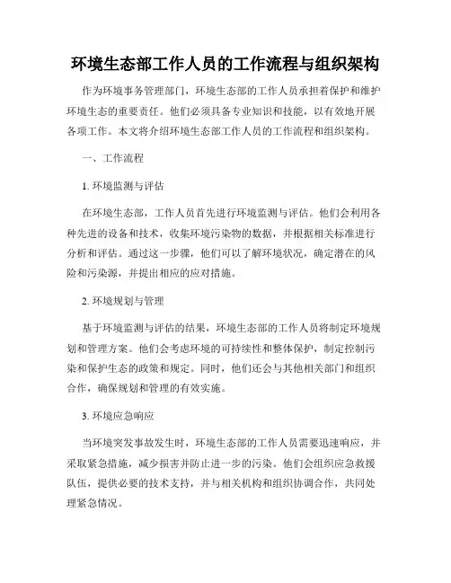 环境生态部工作人员的工作流程与组织架构