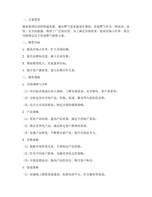 管道燃气销售方案