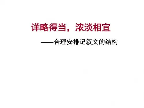 详略得当,浓淡相宜     高考作文指导