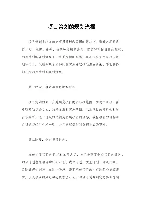 项目策划的规划流程