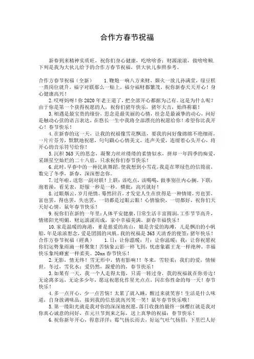 合作方春节祝福