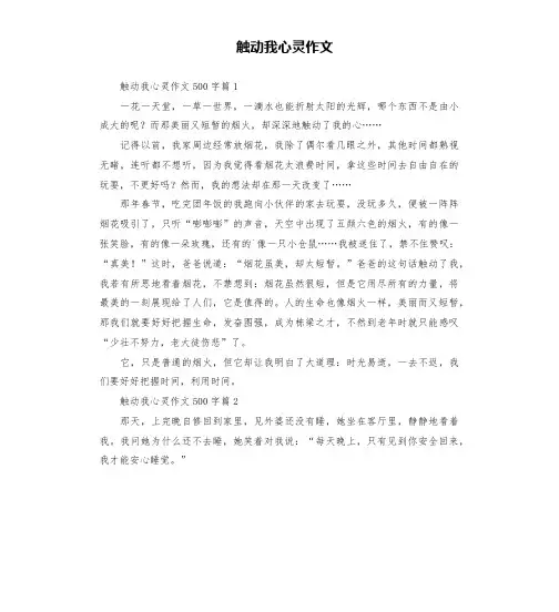 触动我心灵作文