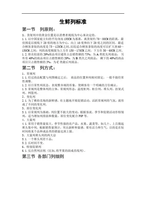 生鲜陈列标准
