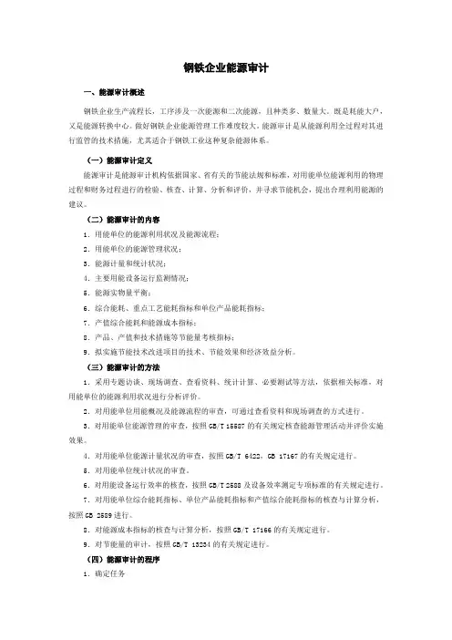 6钢铁企业能源审计