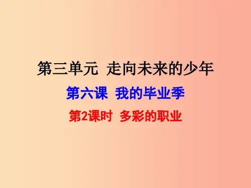 九年级道德与法治下册第三单元走向未来的少年第六课我的毕业季第2框多彩的职业课件3新人教版