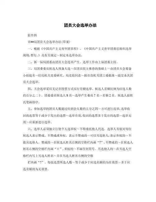 团员大会选举办法