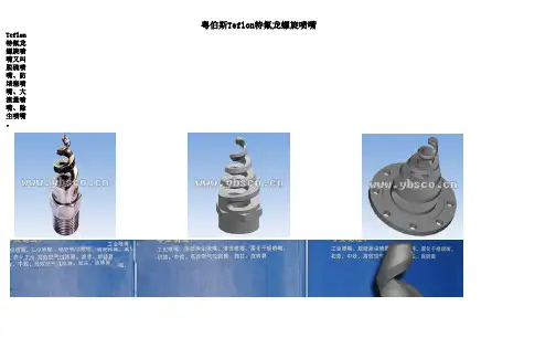 Teflon特氟龙螺旋喷嘴参数