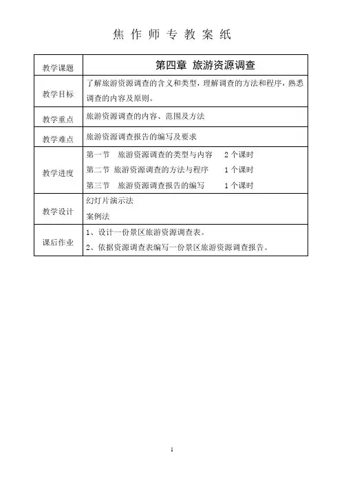 第四章 旅游资源调查