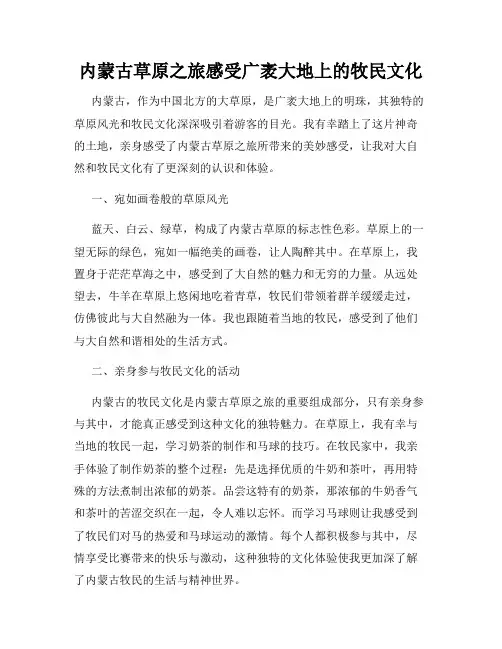 内蒙古草原之旅感受广袤大地上的牧民文化