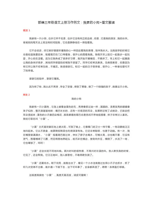 部编三年级语文上册习作例文：我家的小狗+图文解读