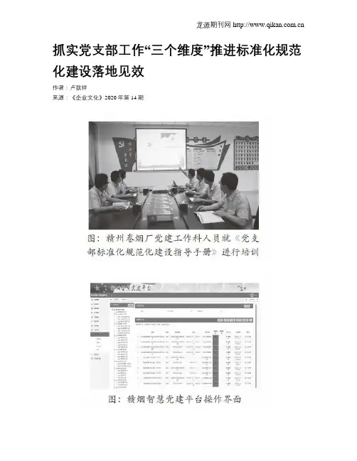 抓实党支部工作“三个维度”推进标准化规范化建设落地见效