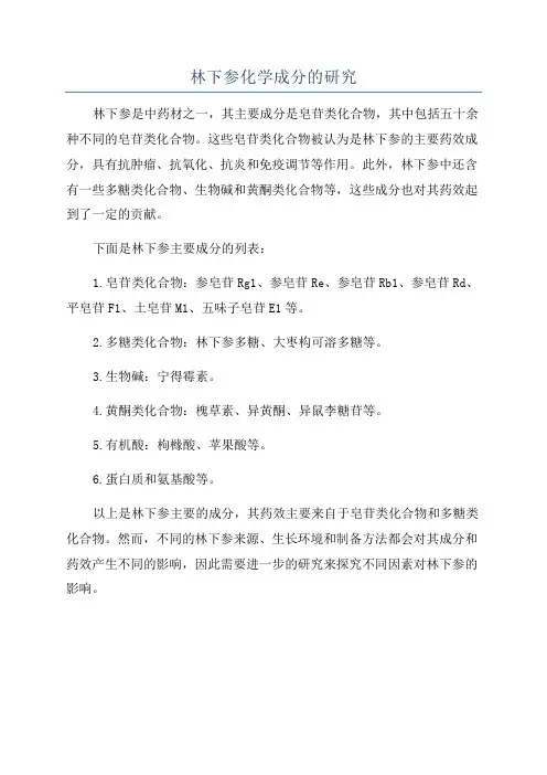 林下参化学成分的研究