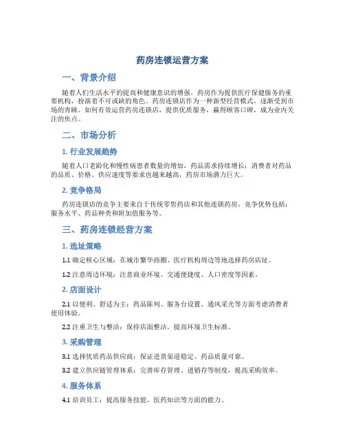 药房连锁运营方案