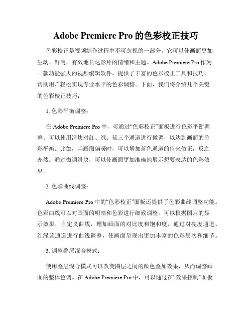 Adobe Premiere Pro的色彩校正技巧