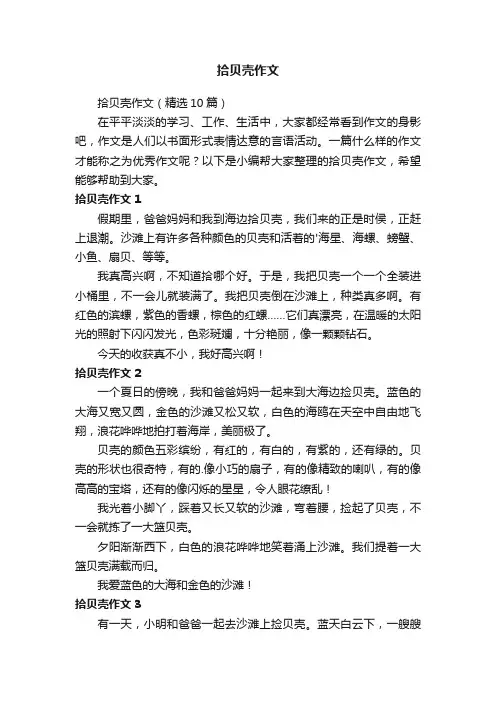 拾贝壳作文
