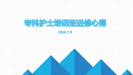 专科护士培训班进修心得ppt课件