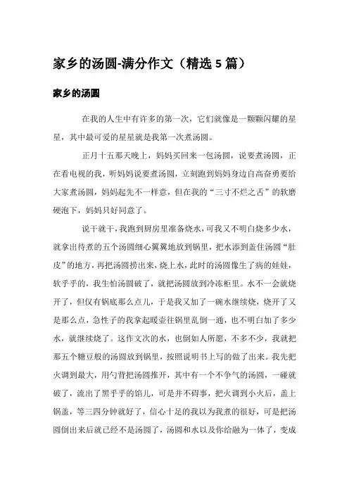 家乡的汤圆-满分作文(精选5篇)