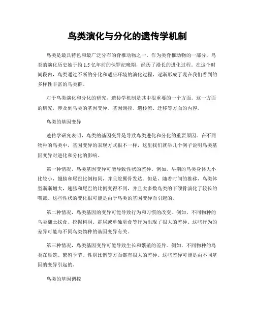 鸟类演化与分化的遗传学机制