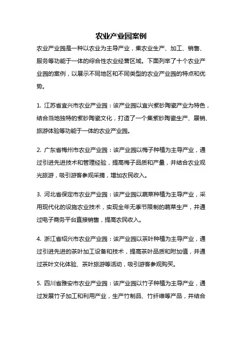 农业产业园案例