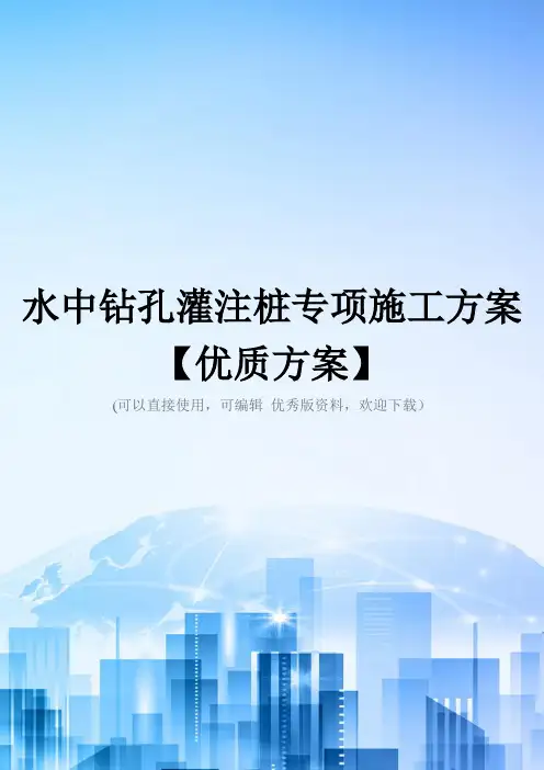 水中钻孔灌注桩专项施工方案【优质方案】