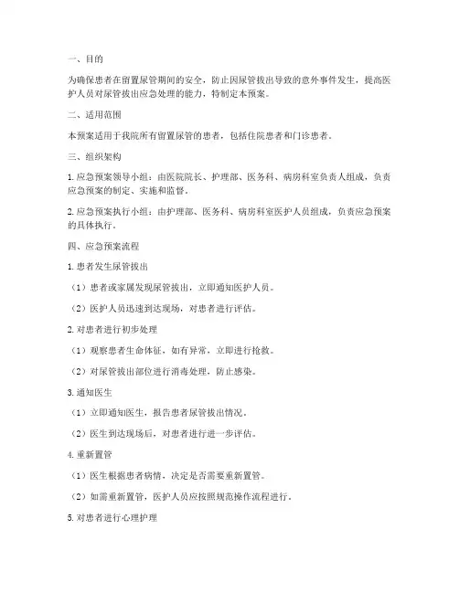 尿管拔出应急预案