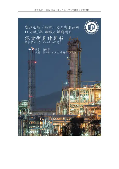 化工设计竞赛11-能量衡算计算书(0001)