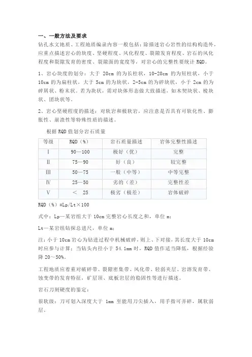水文地质及工程地质编录