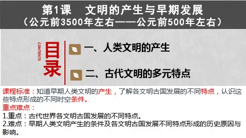 高中历史统编版(2019)必修中外历史纲要下册第1课文明的产生与早期发展(共31张ppt)