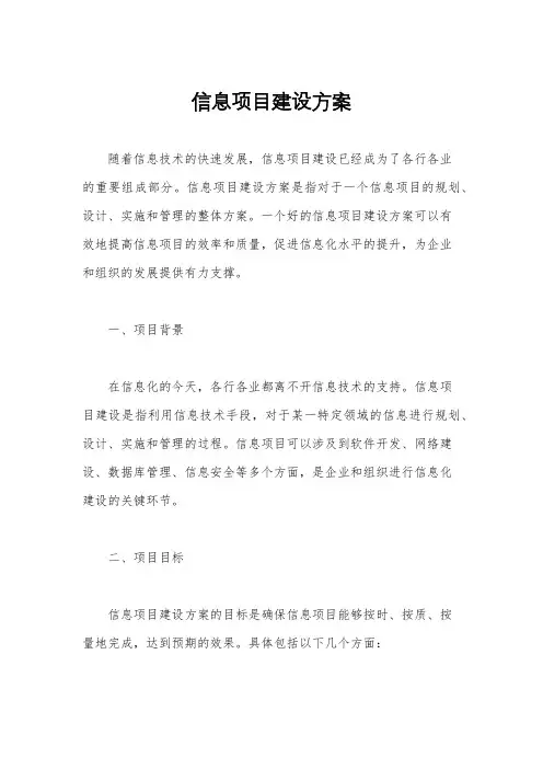 信息项目建设方案