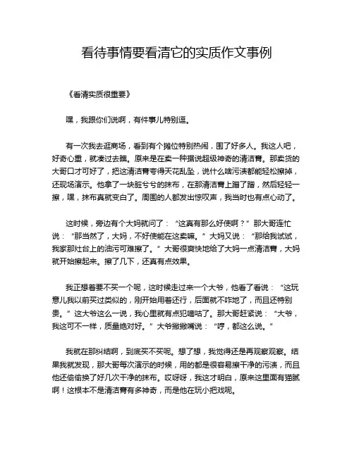 看待事情要看清它的实质作文事例