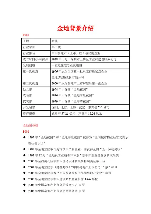 金地背景介绍