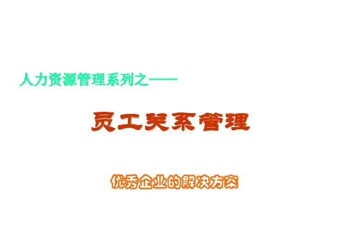 人力资源管理系列之员工关系管理ppt课件