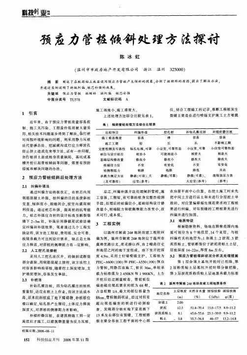 预应力管桩倾斜处理方法探讨
