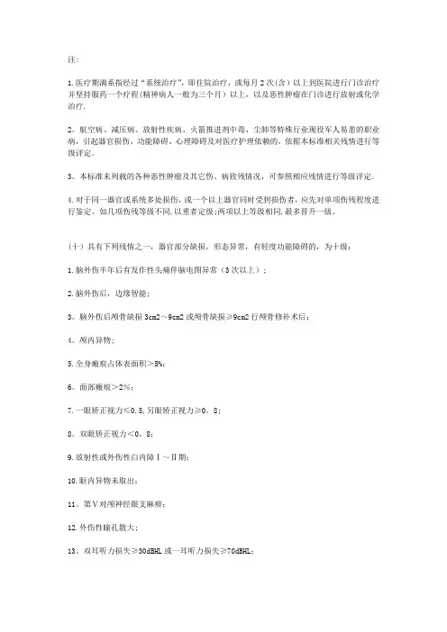 军人评残标准