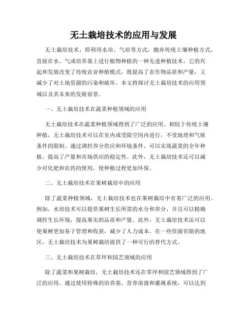 无土栽培技术的应用与发展