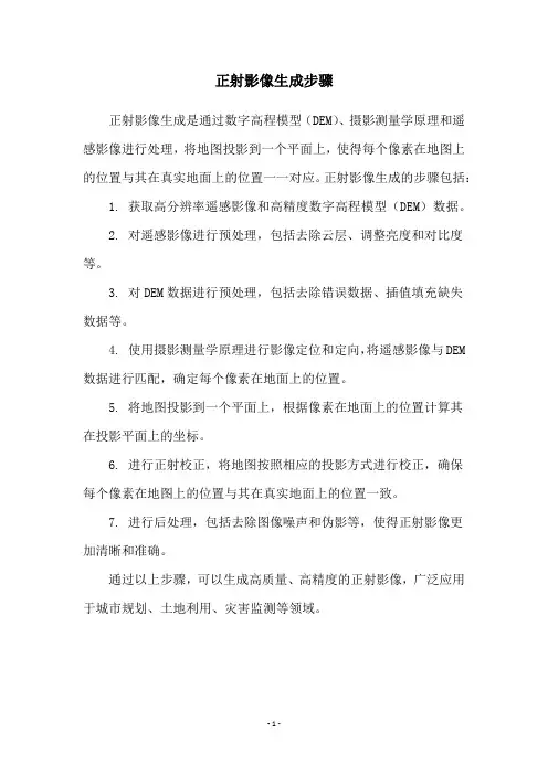 正射影像生成步骤