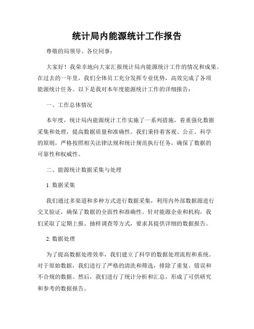 统计局内能源统计工作报告