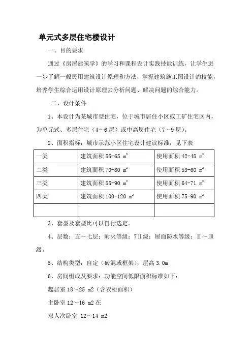 《房屋建筑学》课程设计说明书