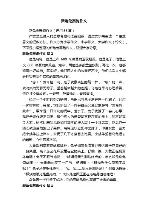 新龟兔赛跑作文（通用66篇）