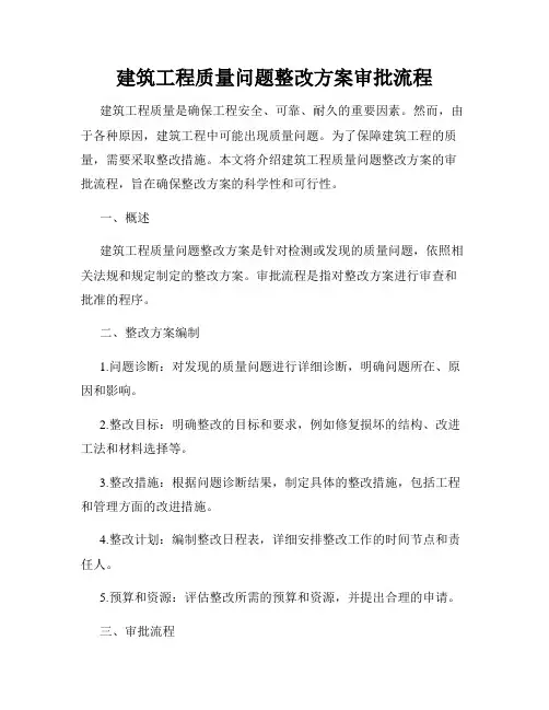 建筑工程质量问题整改方案审批流程