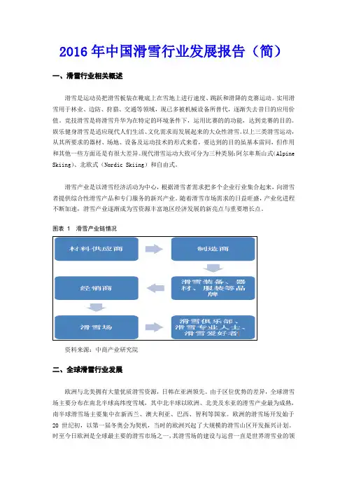 2016年中国滑雪行业发展报告