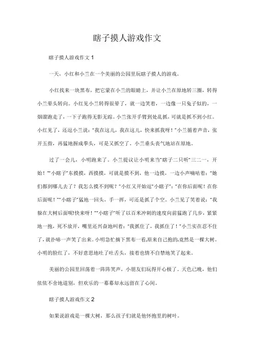 瞎子摸人游戏作文