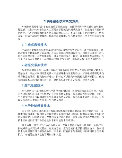 车辆悬架新技术研发方案