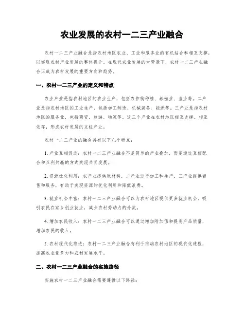 农业发展的农村一二三产业融合