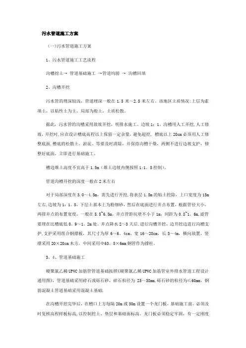 污水管道施工方案